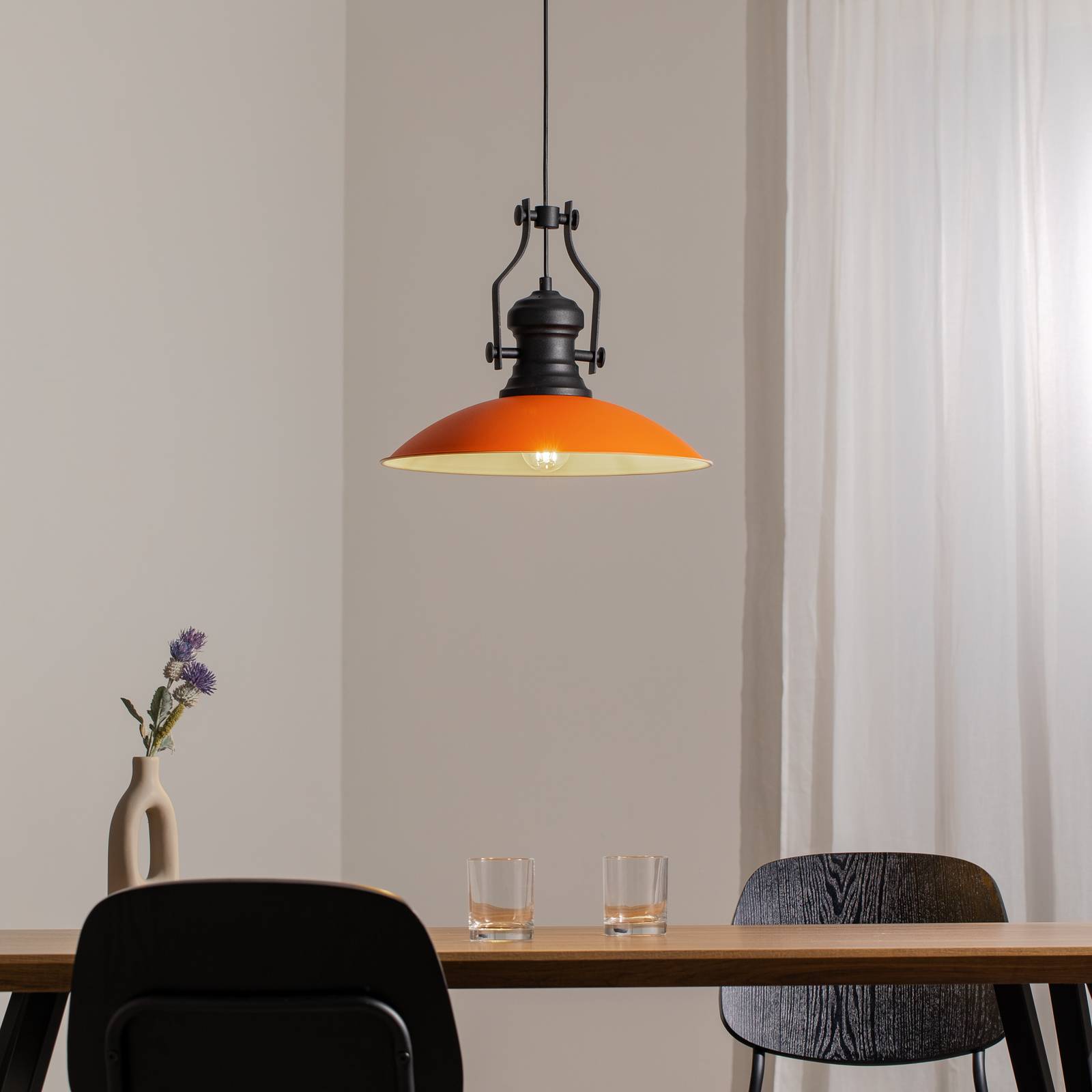 Lampa wisząca Fimda, pomarańczowa, Ø 41 cm, metal, E27