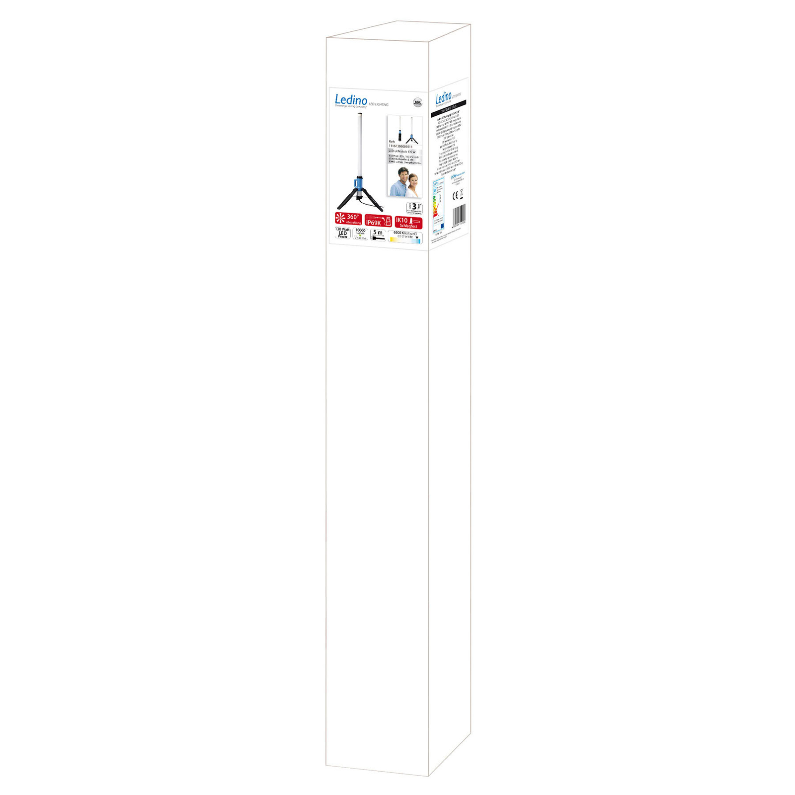 LED-ljuspelare Rath, 130 W, IP69, hopfällbar