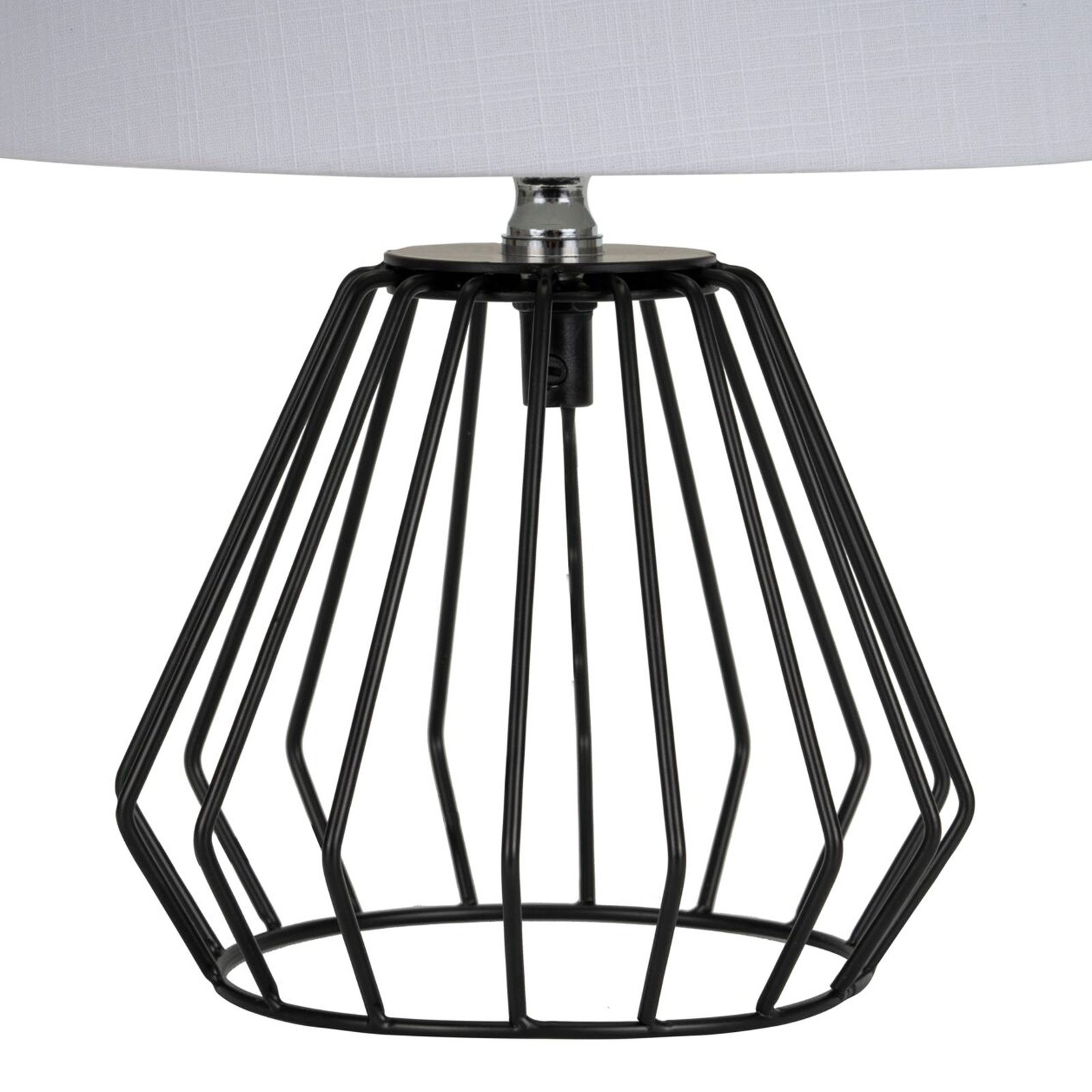 Lampa stołowa Pauleen Shiny Diamond, szary, tkanina, 32 cm, E27