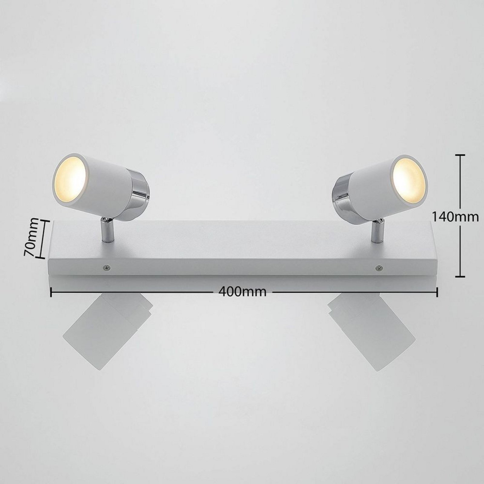 Kardo 2 Aplică de Perete IP44 White/Chrome - Lindby