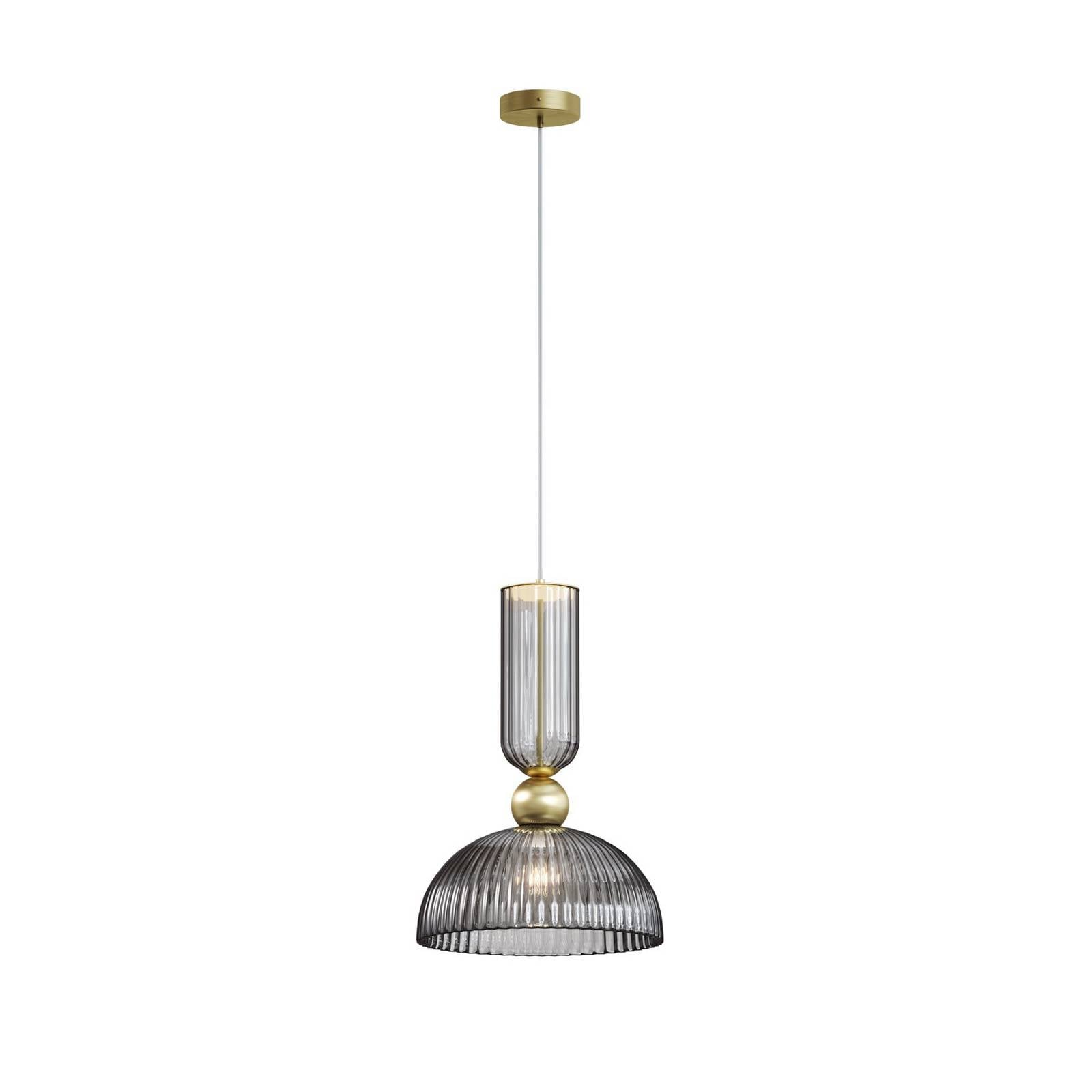 Maytoni Hängelampe Antic, rauchgrau/gold, Ø 30 cm, Glas, E27