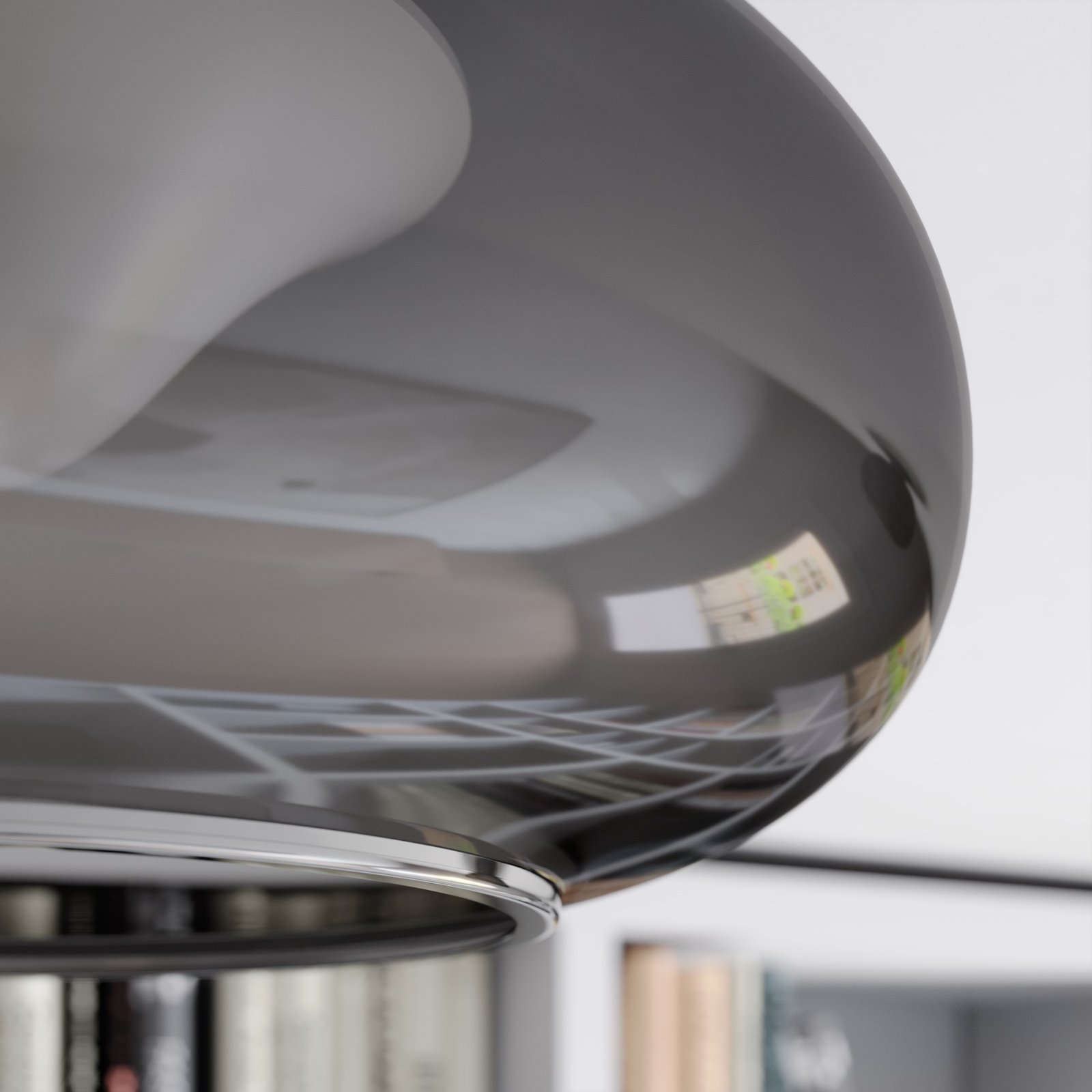 Candeeiro de teto LED de vidro Mijo em cinzento fumado