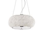 Suspension Pasha d'IDEAL LUX, finition chromée/transparente, Ø 40 cm, verre