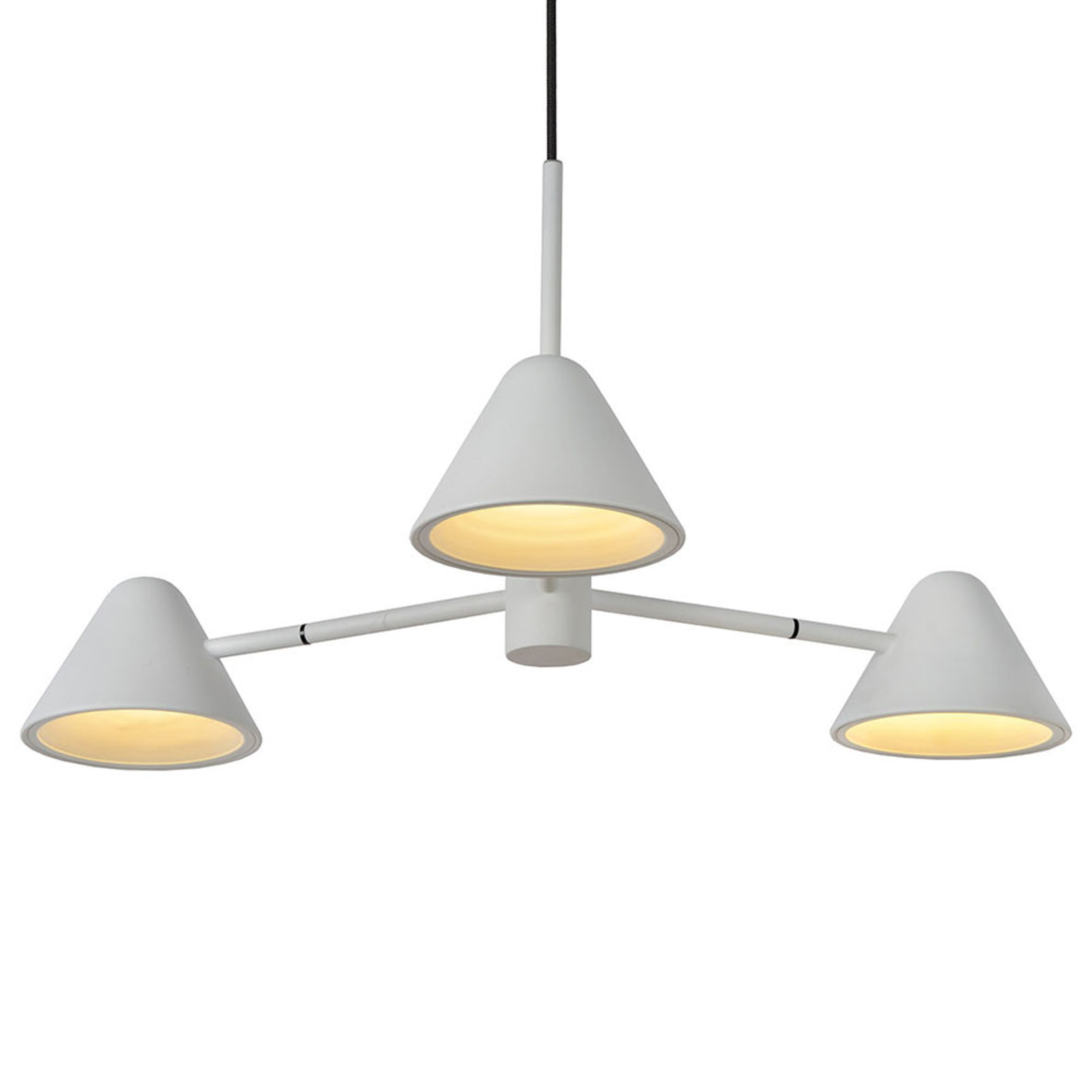 LED-Pendelleuchte Devon mit drei Kegelschirmen