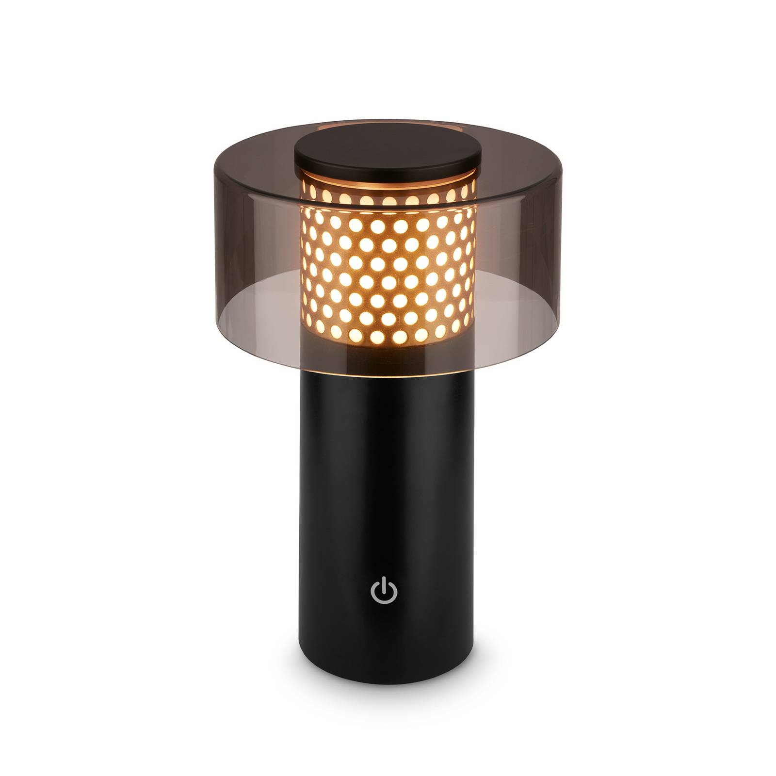 LED-Akku-Tischlampe Brilo unplugged Gila, gold/schwarz 21 cm