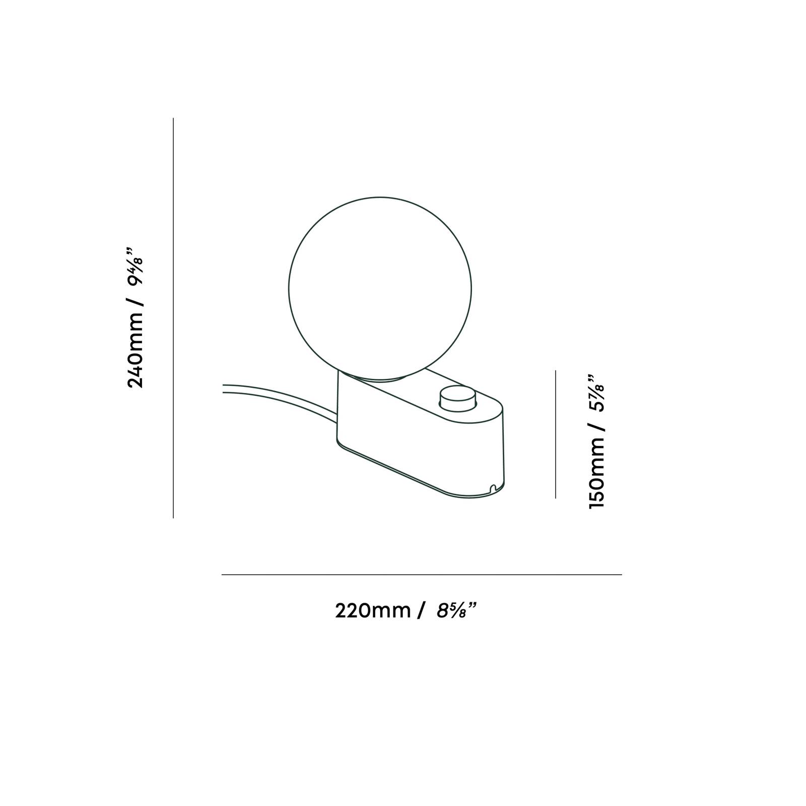 Lampa stołowa Tala Alumina, kula ziemska, ściemniana, szafirowo-niebieska