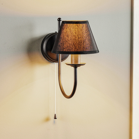 Wandlamp Bona, 1-lamp, zwart