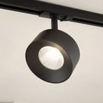 Lindby LED-skinnespot Linaro, sort, Ø 9,5 cm, 3.000 K