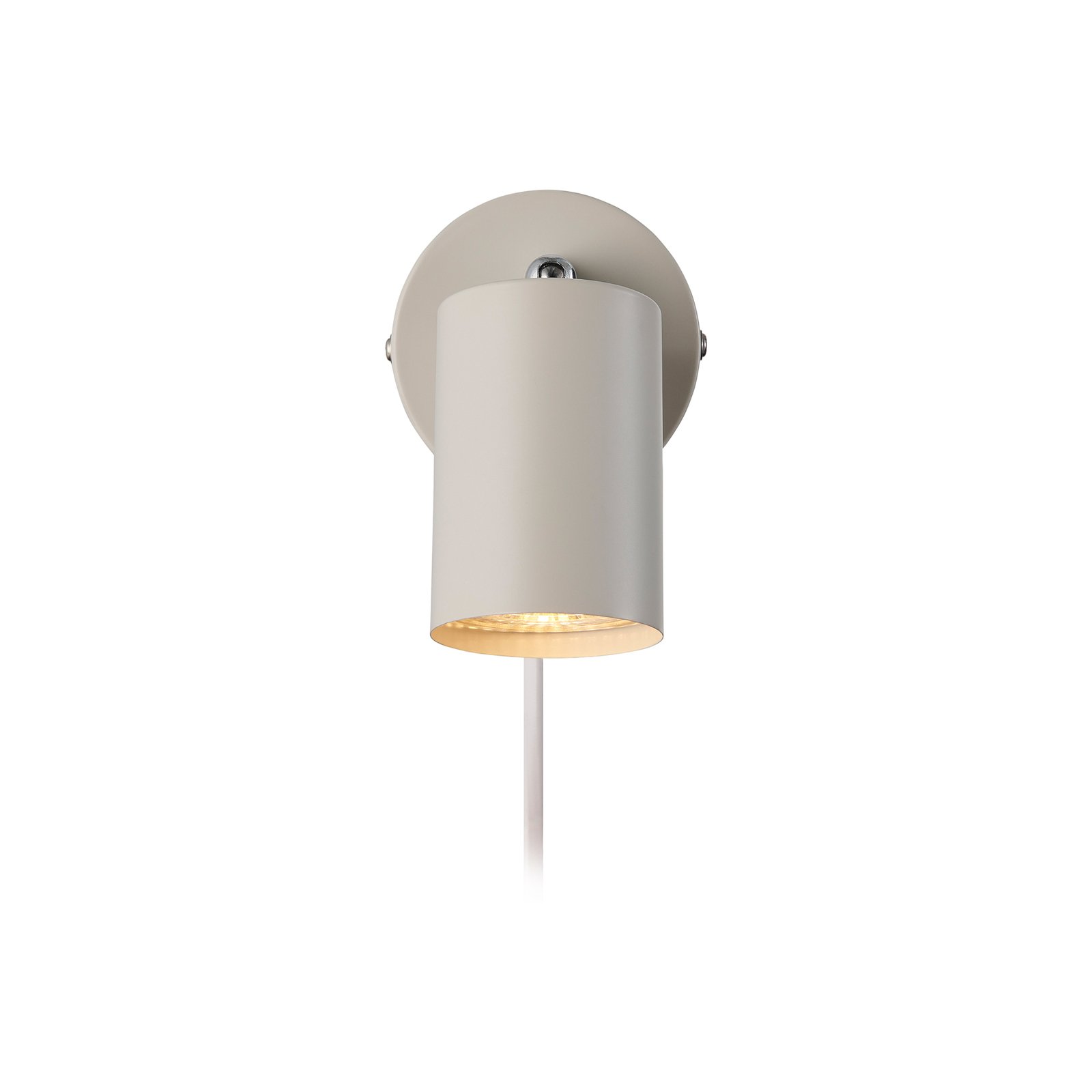 Explore wall spotlight with cable and plug, GU10, beige