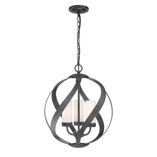 Hängelampe Blacksmith, schwarz/weiß, Ø 40,7 cm