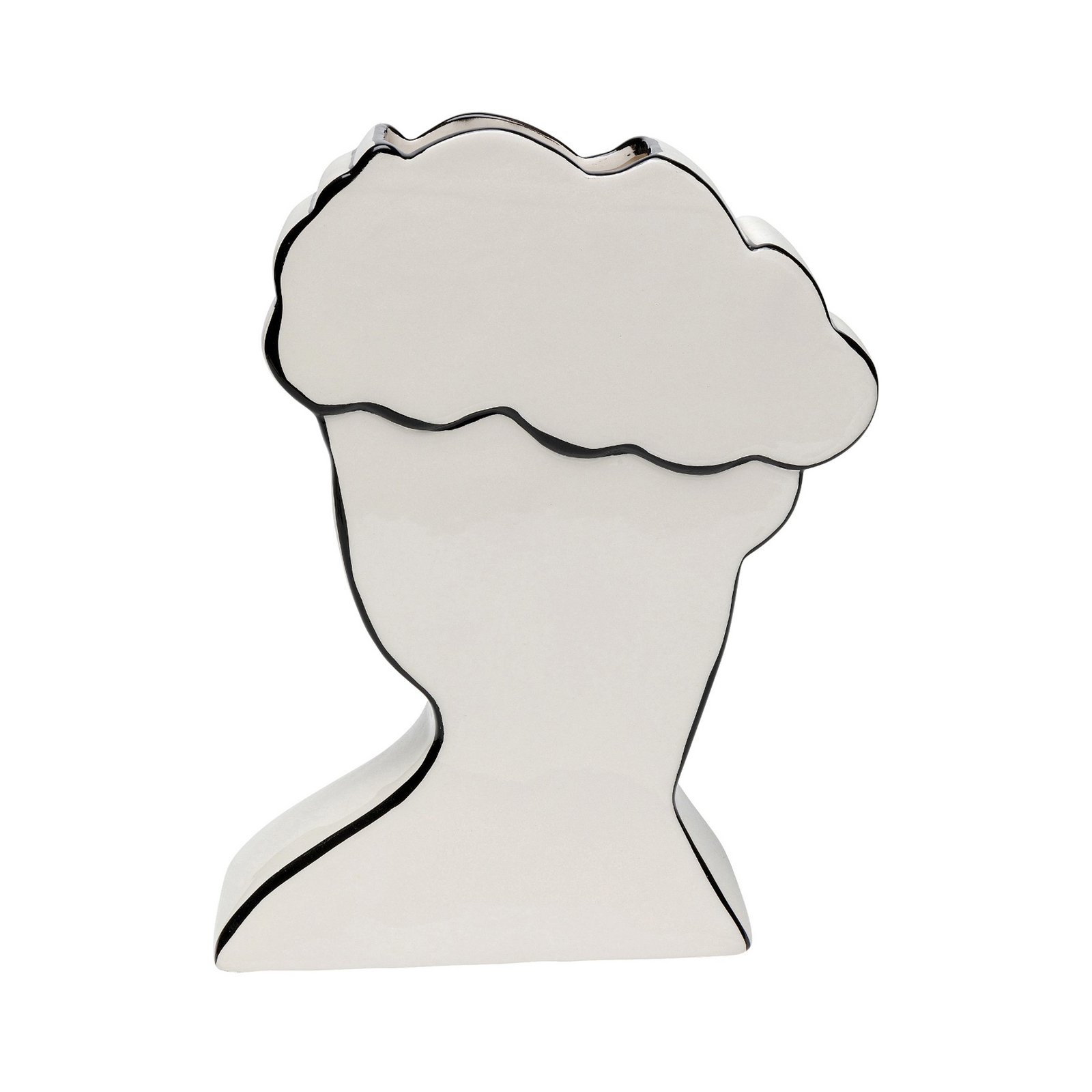 KARE Vase Favola Lady, hauteur 25 cm, céramique, noir/blanc