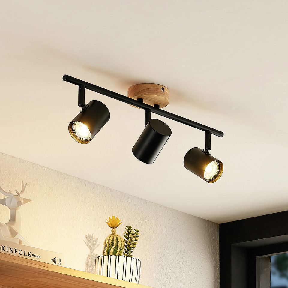 Lindby Xiomara 3 taklampa, svart från Lindby