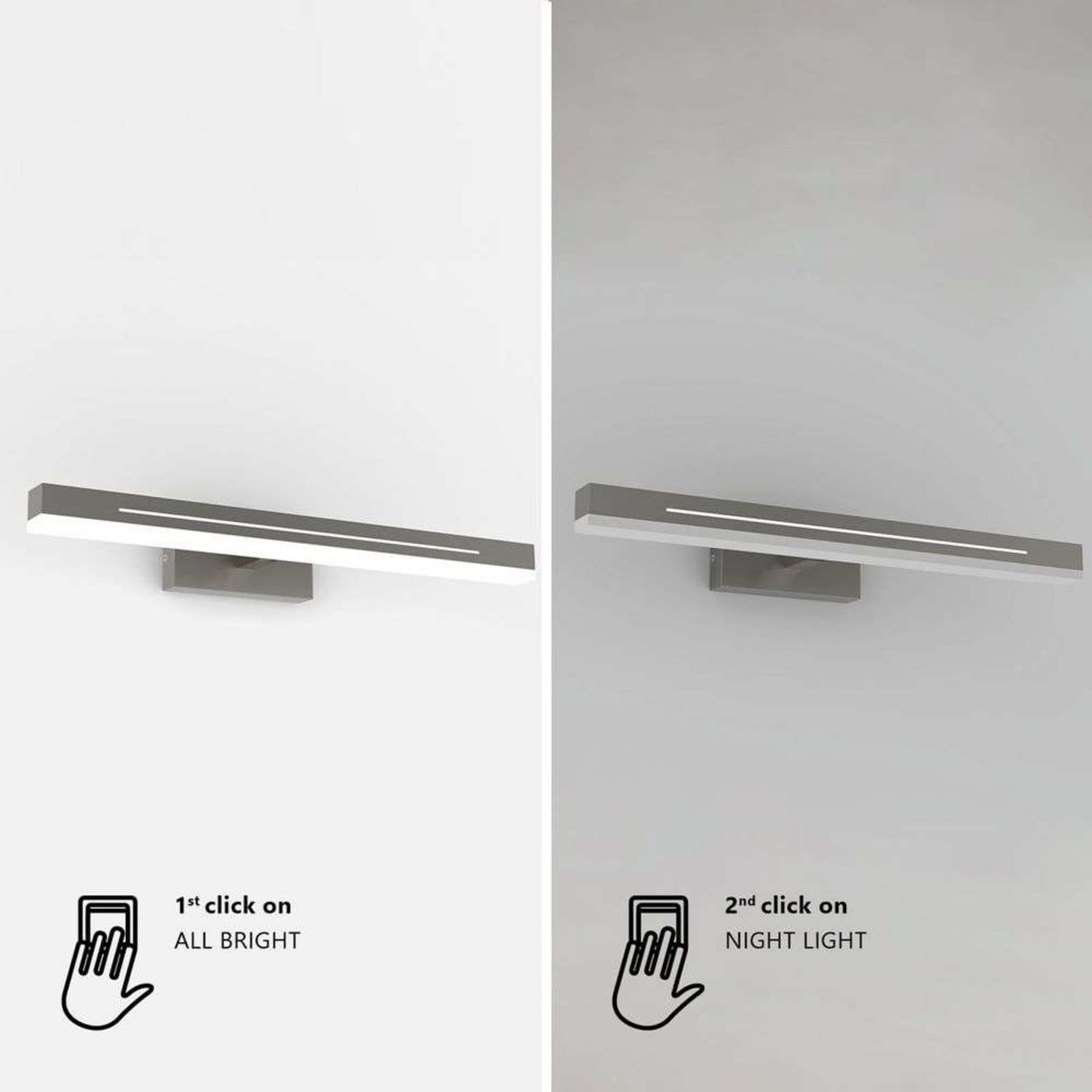 Otis 60 V&auml;gglampa Chrome Nordlux - Badrum - Aluminium