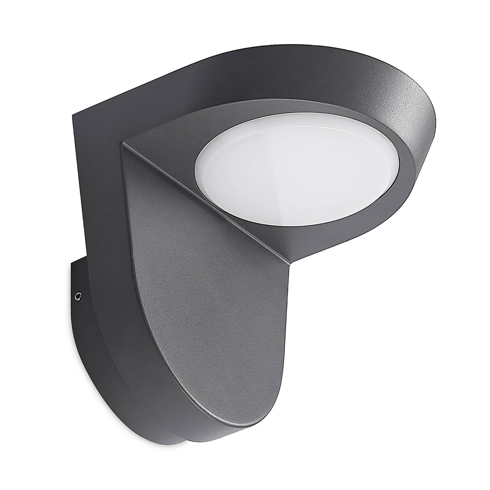 Lindby Carmelo LED outdoor wall light, dark grey, aluminium, plastic, 11.1 W, W: 17 cm, H: 16 cm