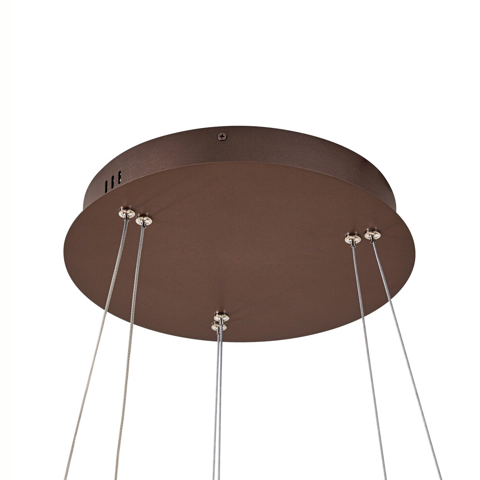 Yonam LED hanglamp, bruin, Ø 60 cm, CCT - Lucande Yonam LED hanglamp, bruin, Ø 60 cm, CCT - Lucande