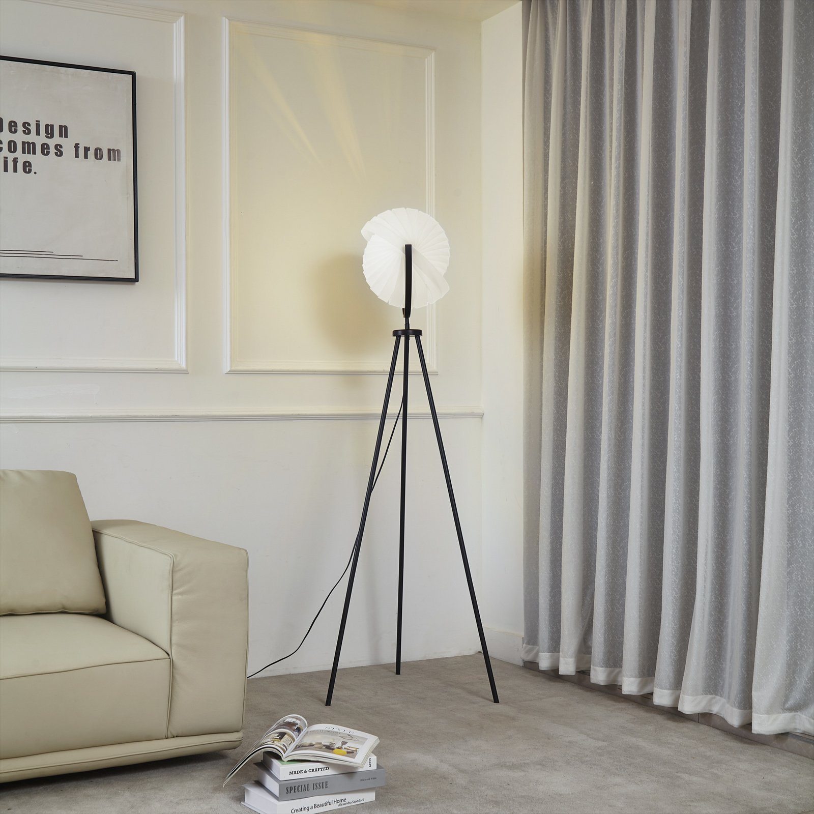 Helva Podna Lampa Crna/Bijela - Lucande