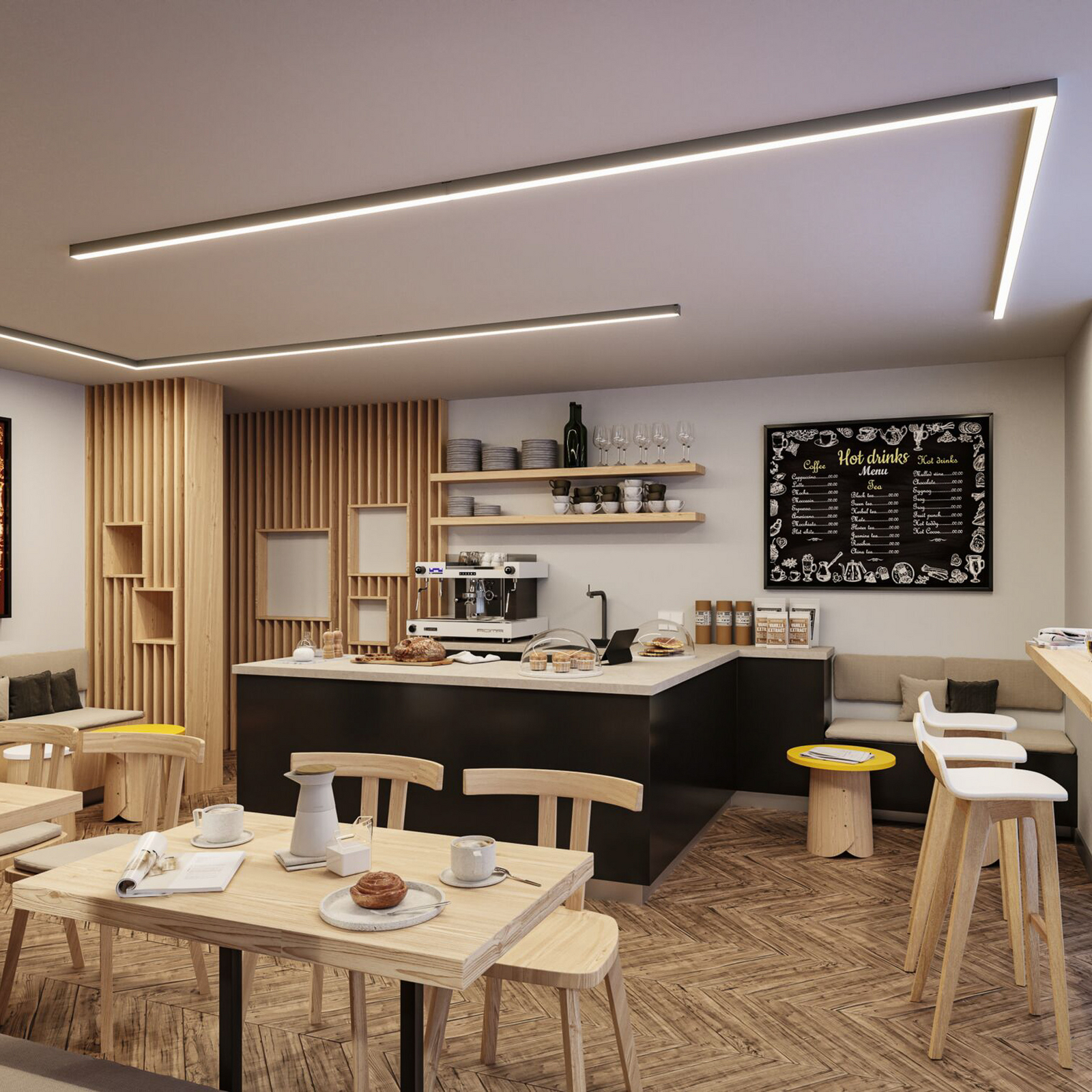 Paulmann LED-valgustiriba Linion, kroom, 90° nurk, 3000 K