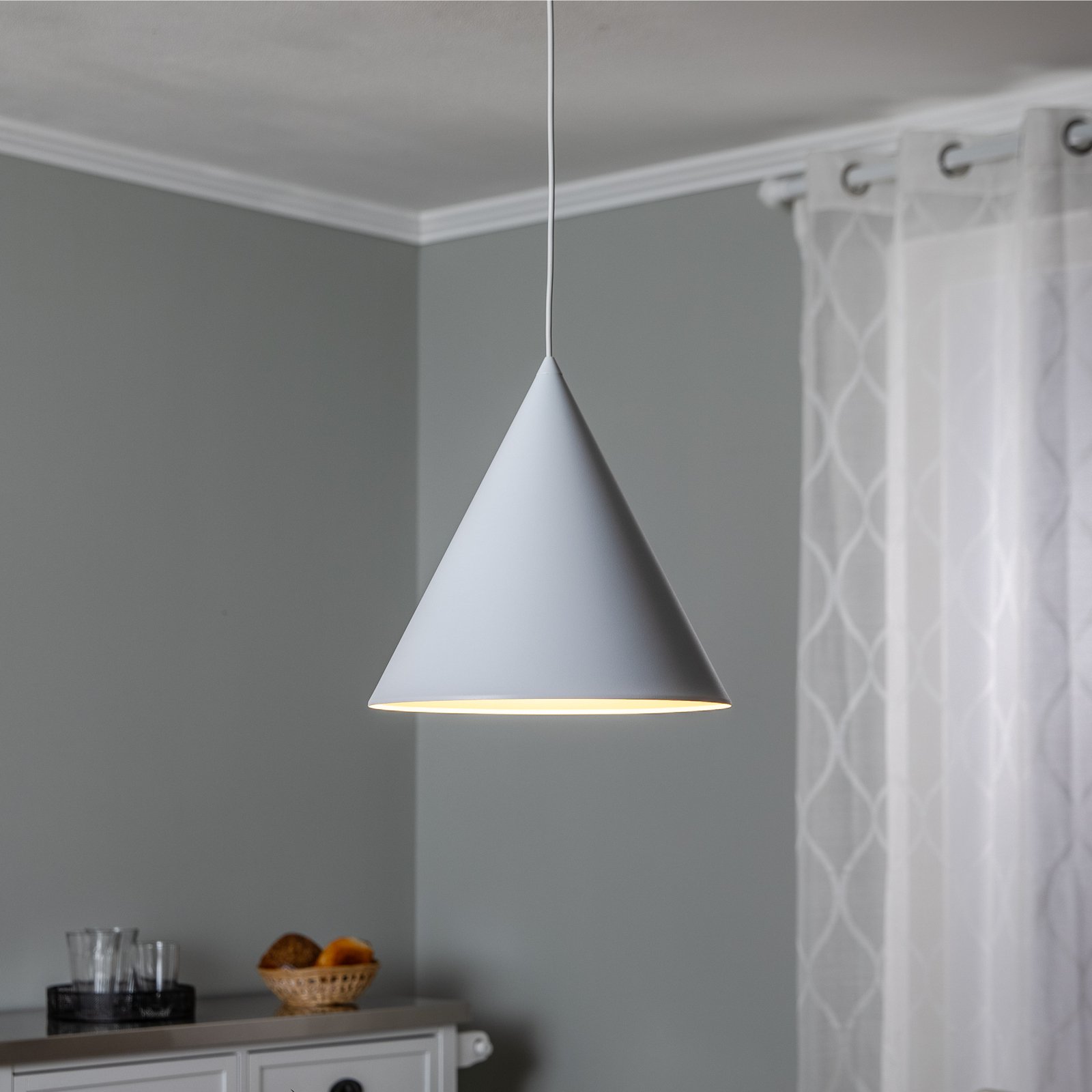 Cono hanglamp, wit, Ø 32 cm, staal, 1-lamp