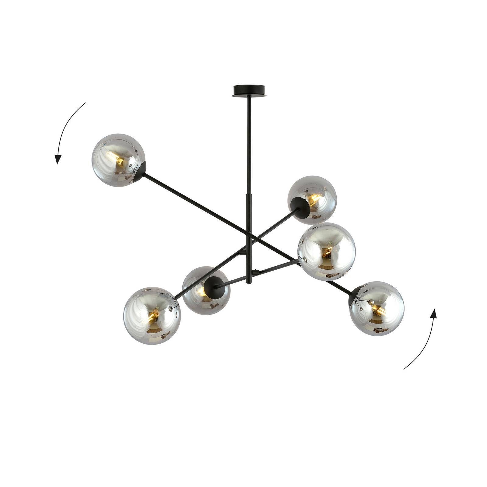 Lampa sufitowa Linear, czarny/grafitowy, 6-punktowa