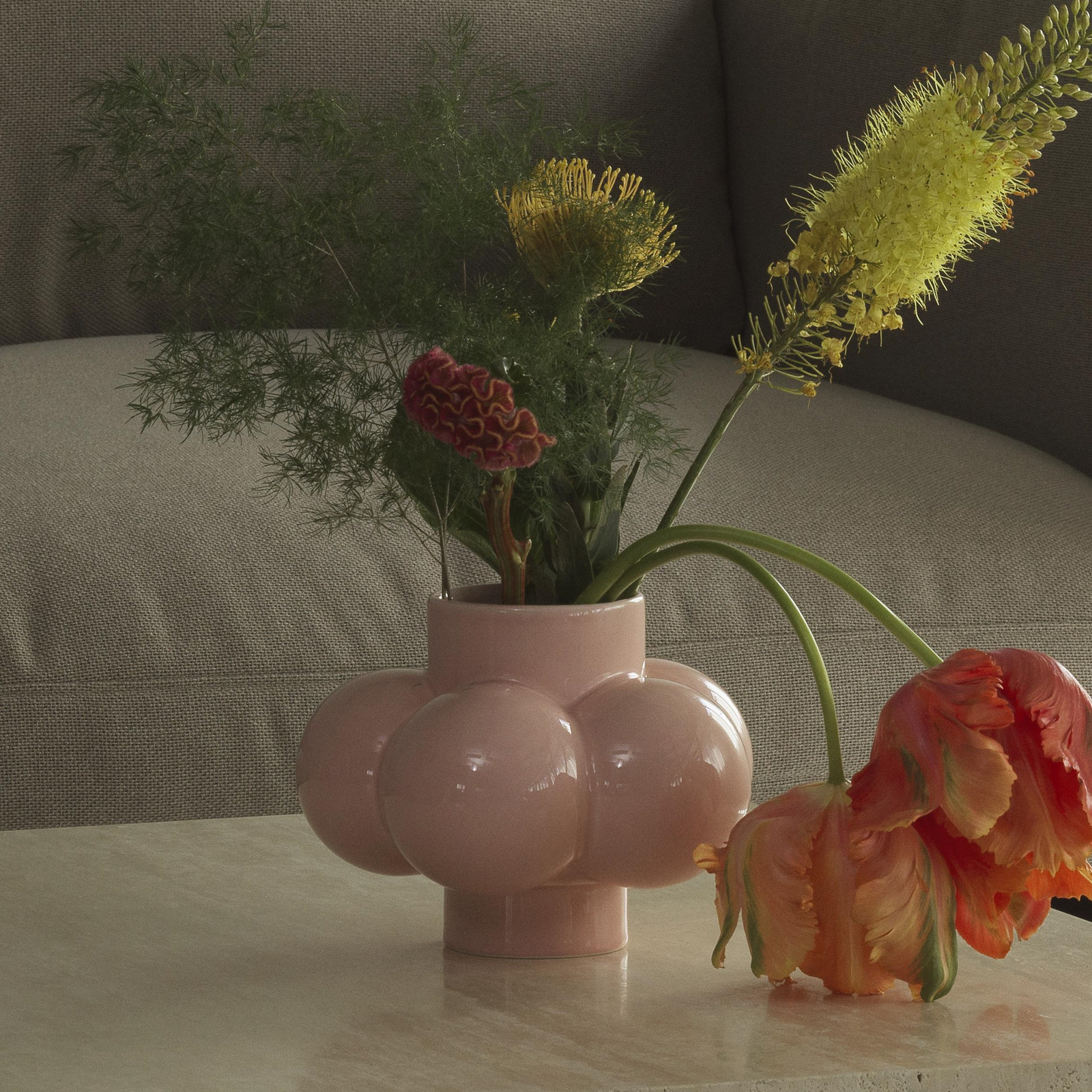 Vase Deko-Objekt B4 Bubbles, rosa, Höhe 17 cm, Keramik - Normann Copenhagen