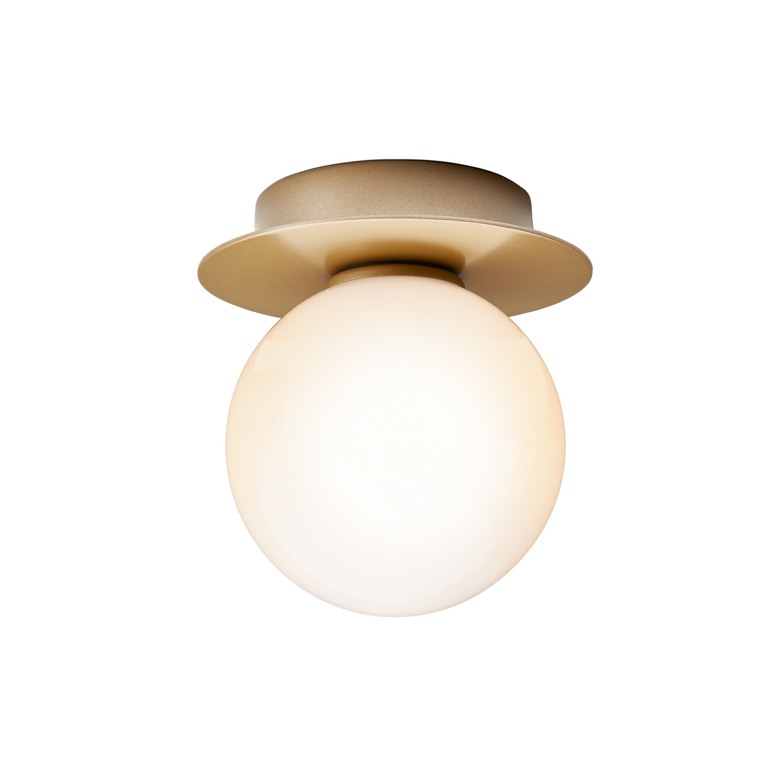Liila 1 wall/ceiling lamp, IP44, gold/opal, Ø 12 cm - Nuura