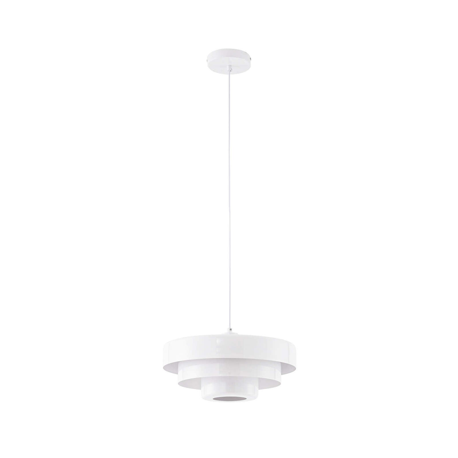 Suspension Lindby Tivra, blanche, Ø 35 cm, métal, E27 Suspension Lindby Tivra, blanche, Ø 35 cm, métal, E27