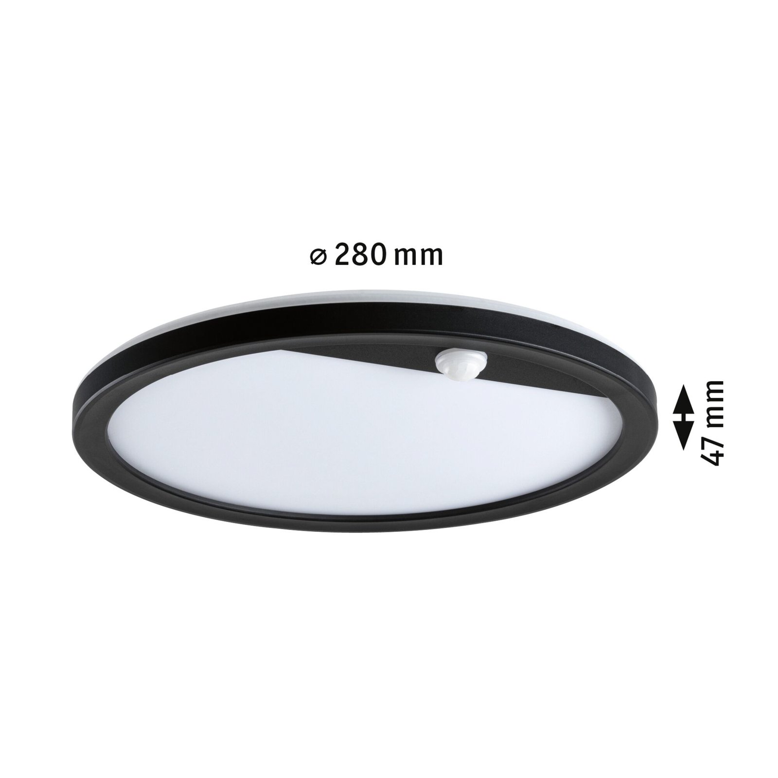 Lamina Venkovní Nástěnné Svítidlo/Stropní Lampa s Sensor Round SWR Černá - Paulm