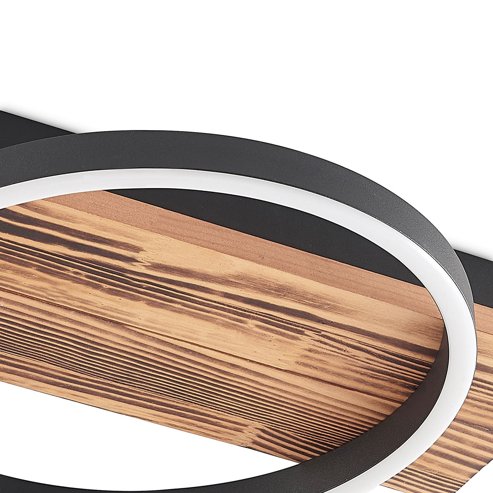 Lindby LED-Deckenleuchte Sentoa, Holz, 52,8 cm lang, 3.000 K