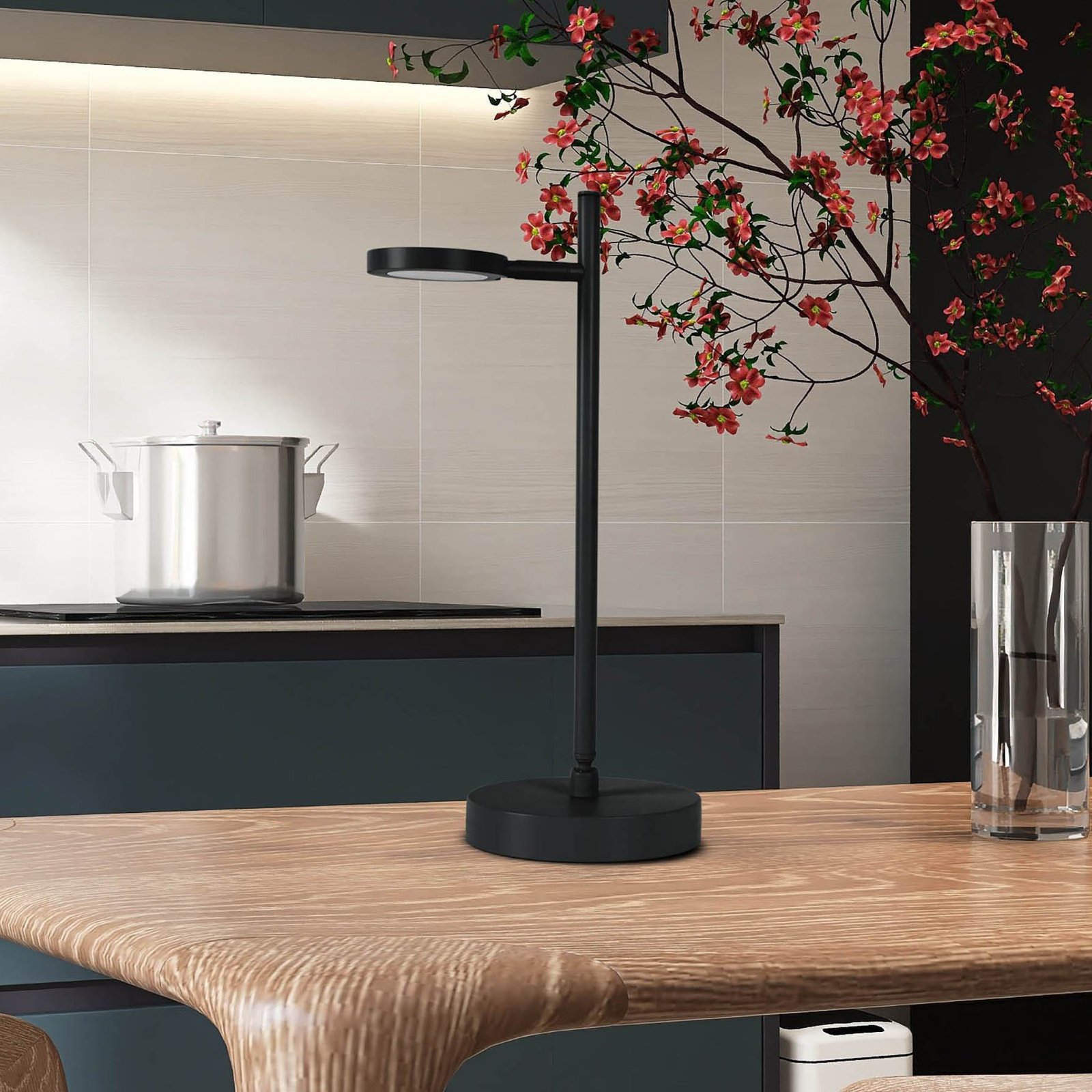 LED table lamp Lupa, black Height 45 cm Metal Touchdim