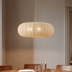 Lindby Hängeleuchte Helin, beige, Ø 70 cm, Textil, 3 x E27