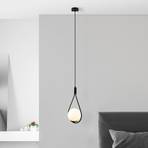 Hanglamp GMN-00008 1-lamp zwart/opaalglas