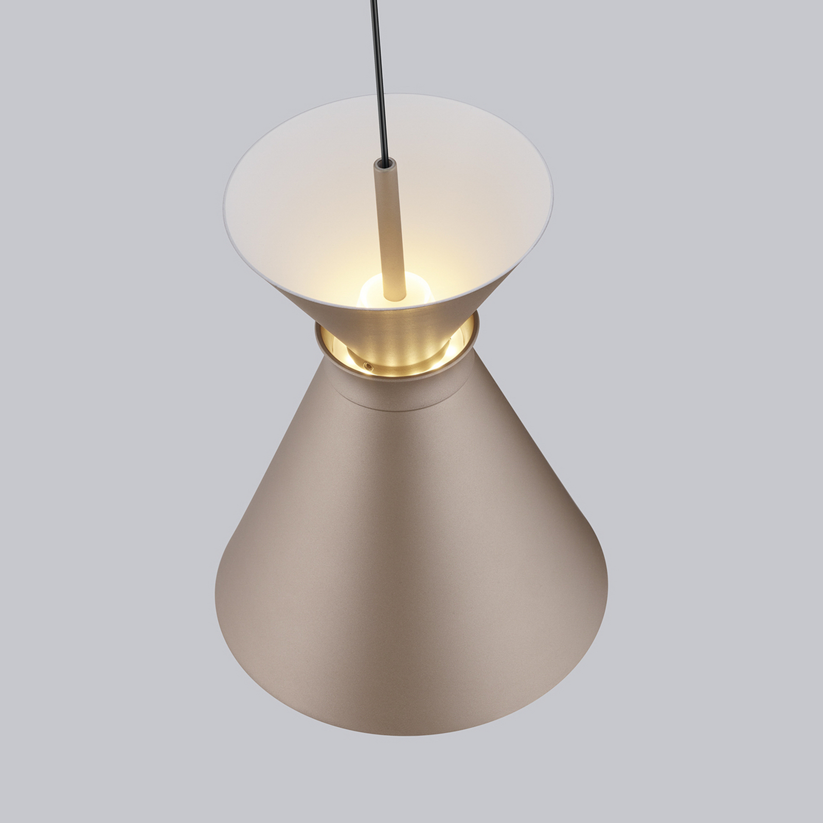 Helestra LED-Hängelampe LUK, braun, 1-flg., dimmbar