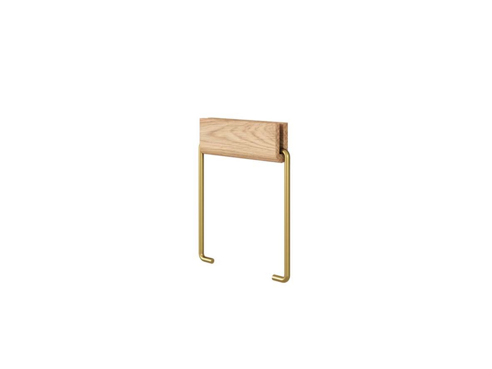 Toilet Roll Holder Oak/Brass - Moebe