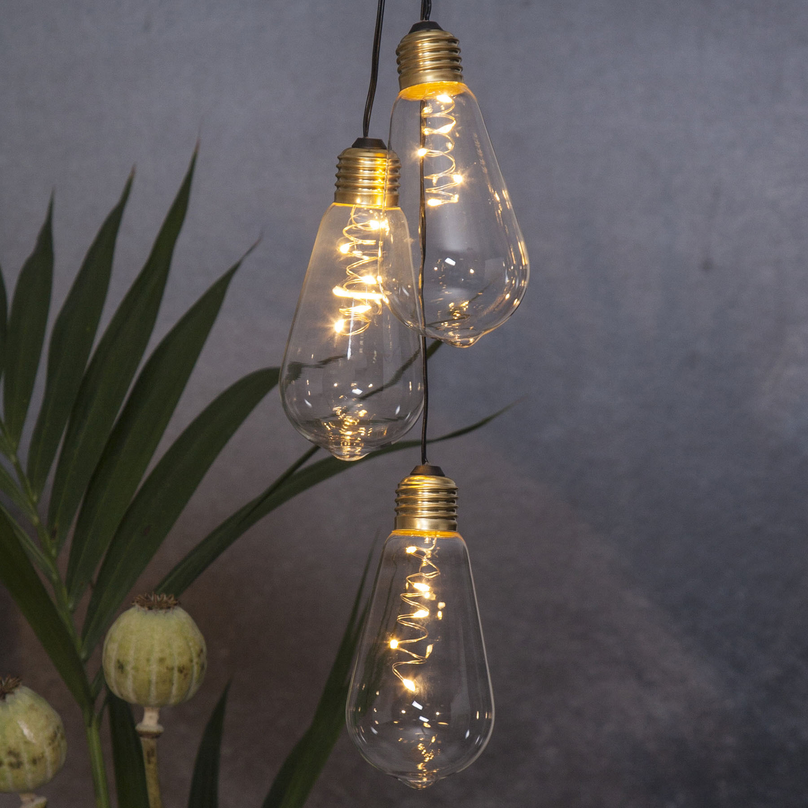 Lámpara decorativa LED vintage Glow, timer, clara