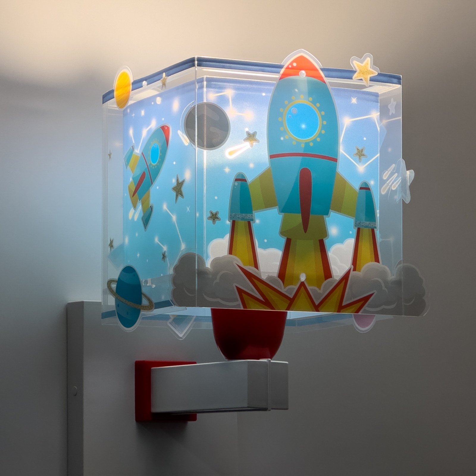Далбер Ракета за детска стая стенна лампа с щепсел