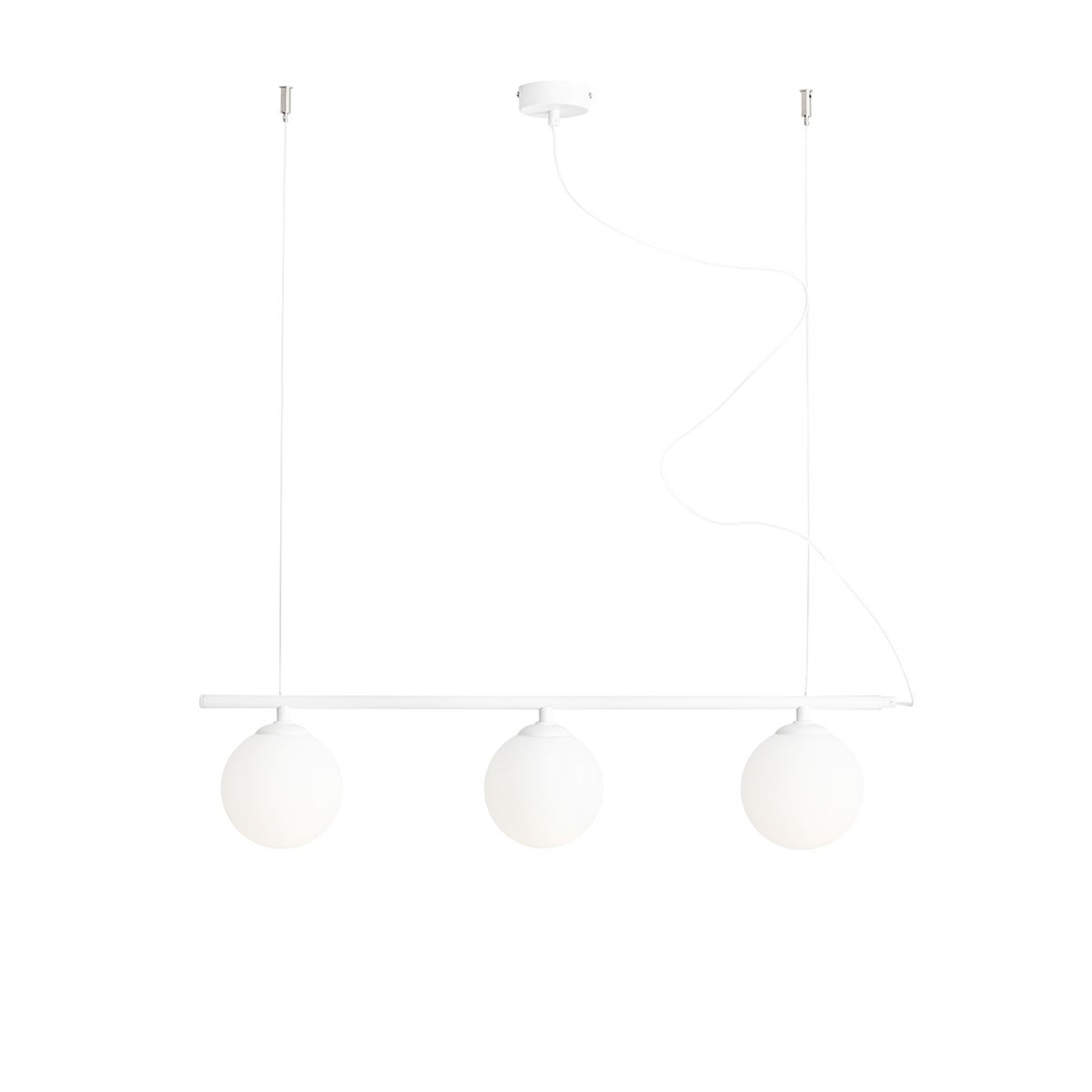Beryl hanging light, three-bulb, white
