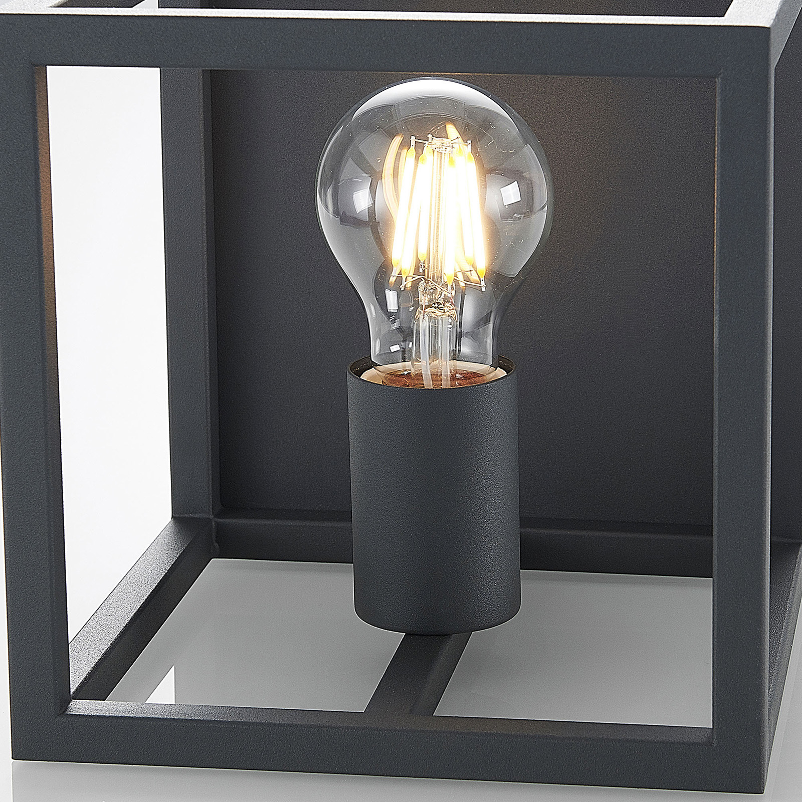 Lindby Meron fali lámpa, doboz alakú, sötétszürke