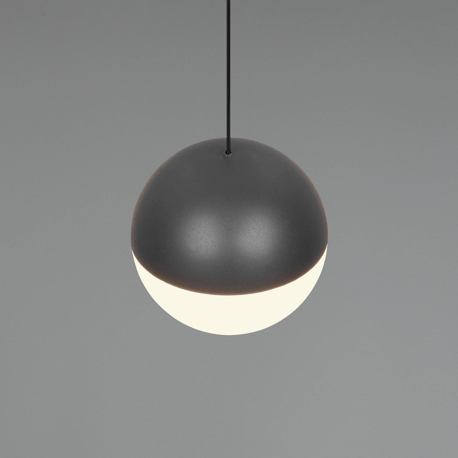 Reality Leuchten LED hanglamp Senta, antraciet, Ø 10 cm, 3.000 K, 1-lamp.