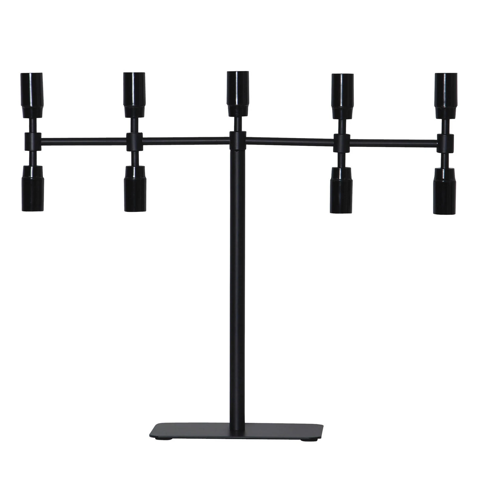 Kerzenleuchter Twice, schwarz, neunflammig, 42 cm