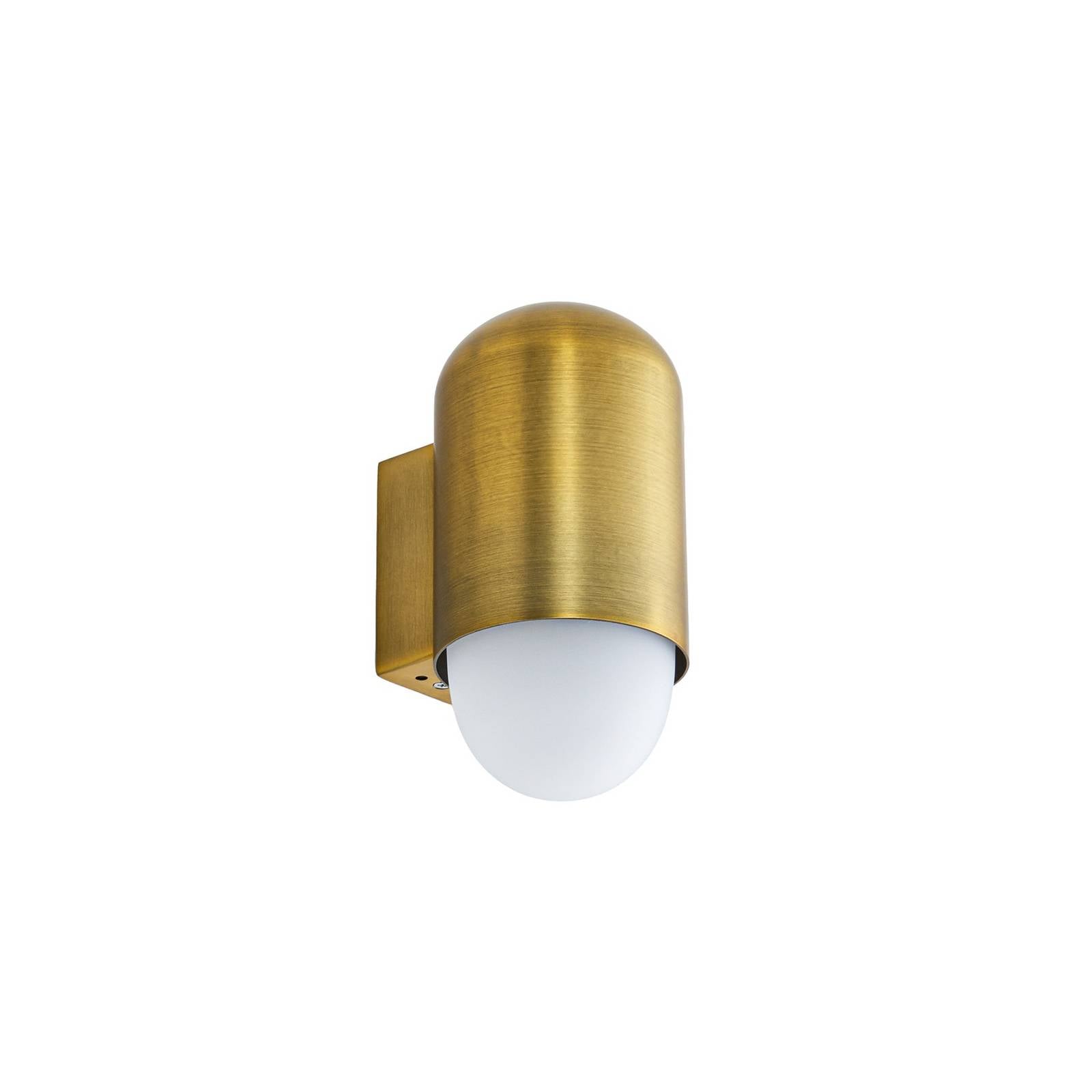 Lindby Außenwandleuchte Pilva, messing, Metall, IP44, E27