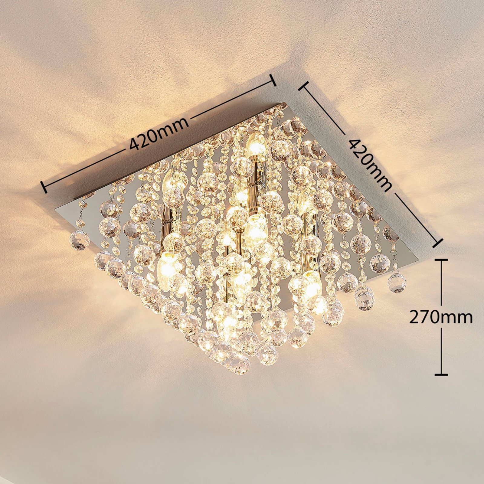 Annica Square Kattovalaisin Chrome/Clear - Lindby