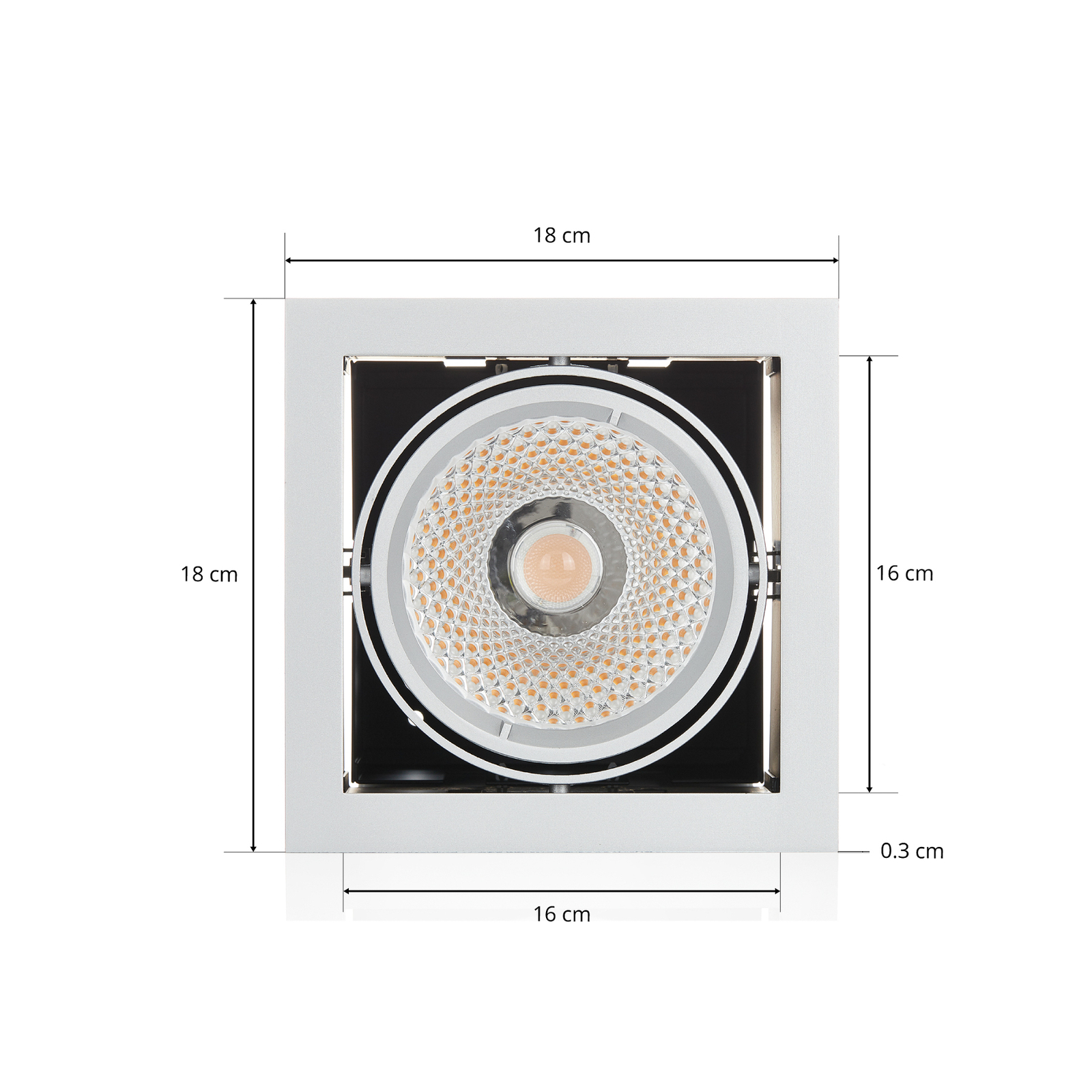 Arcchio Adin LED-Einbaulampe, 3.000K, 25,9W, grau