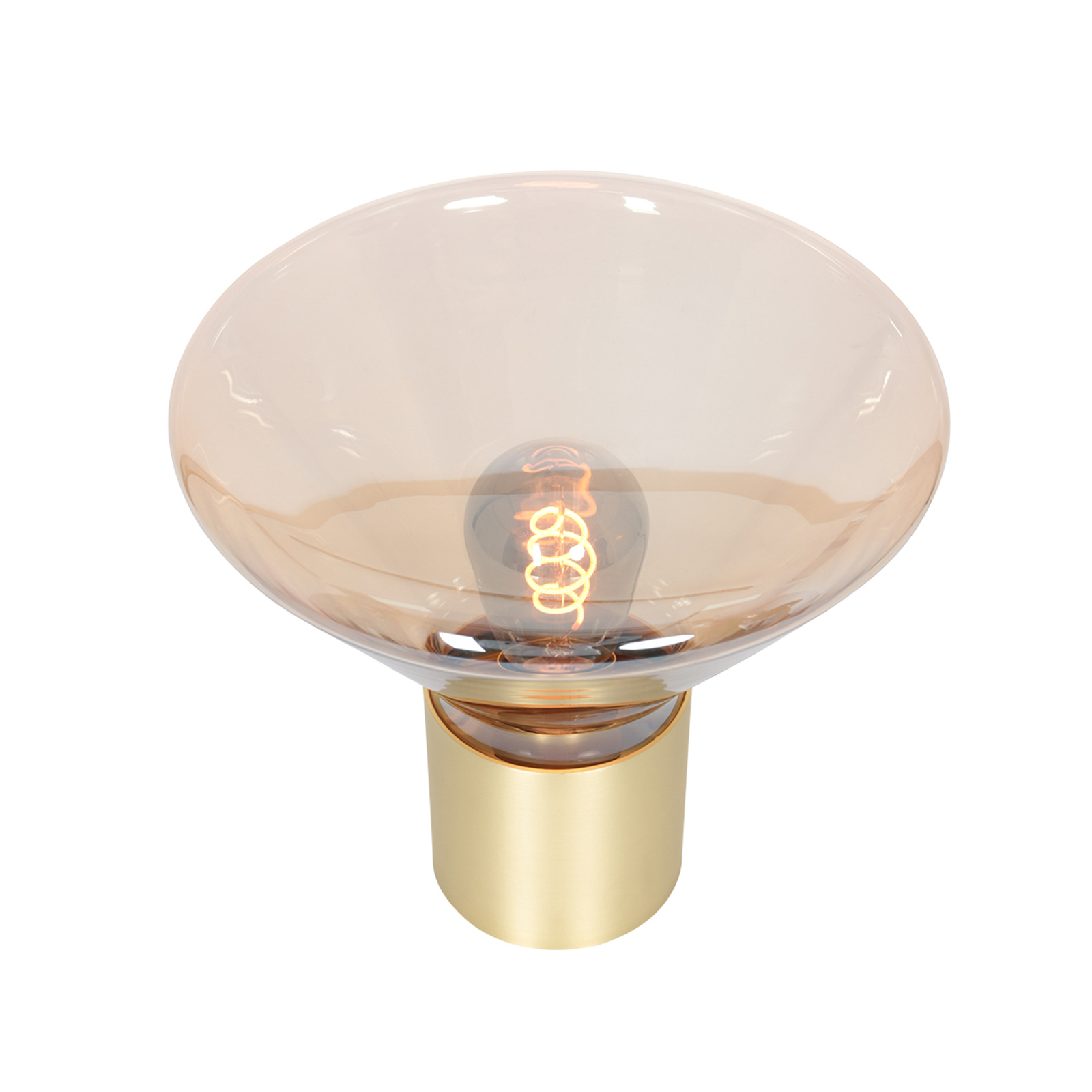 Ambiance table lamp glass lampshade brass/amber