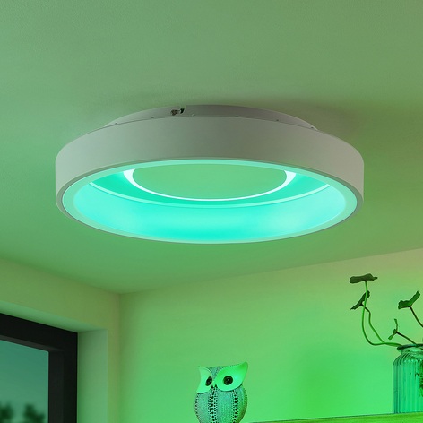 Lindby Izan LED-Deckenleuchte, RBGW, weiß