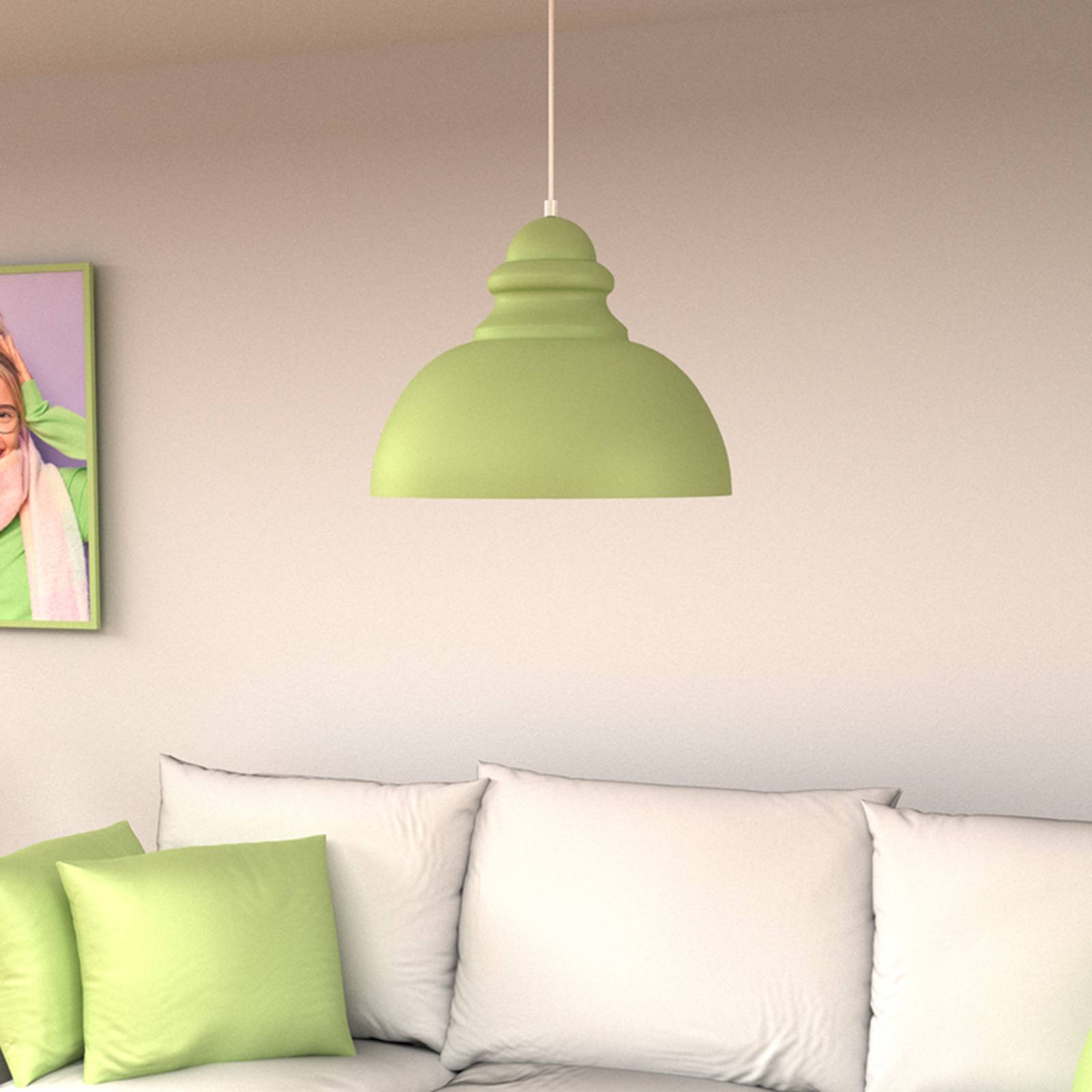 Euluna Hanglamp - Woon-/ Eetkamer - dimbaar - Industrieel design - groen - metaal
