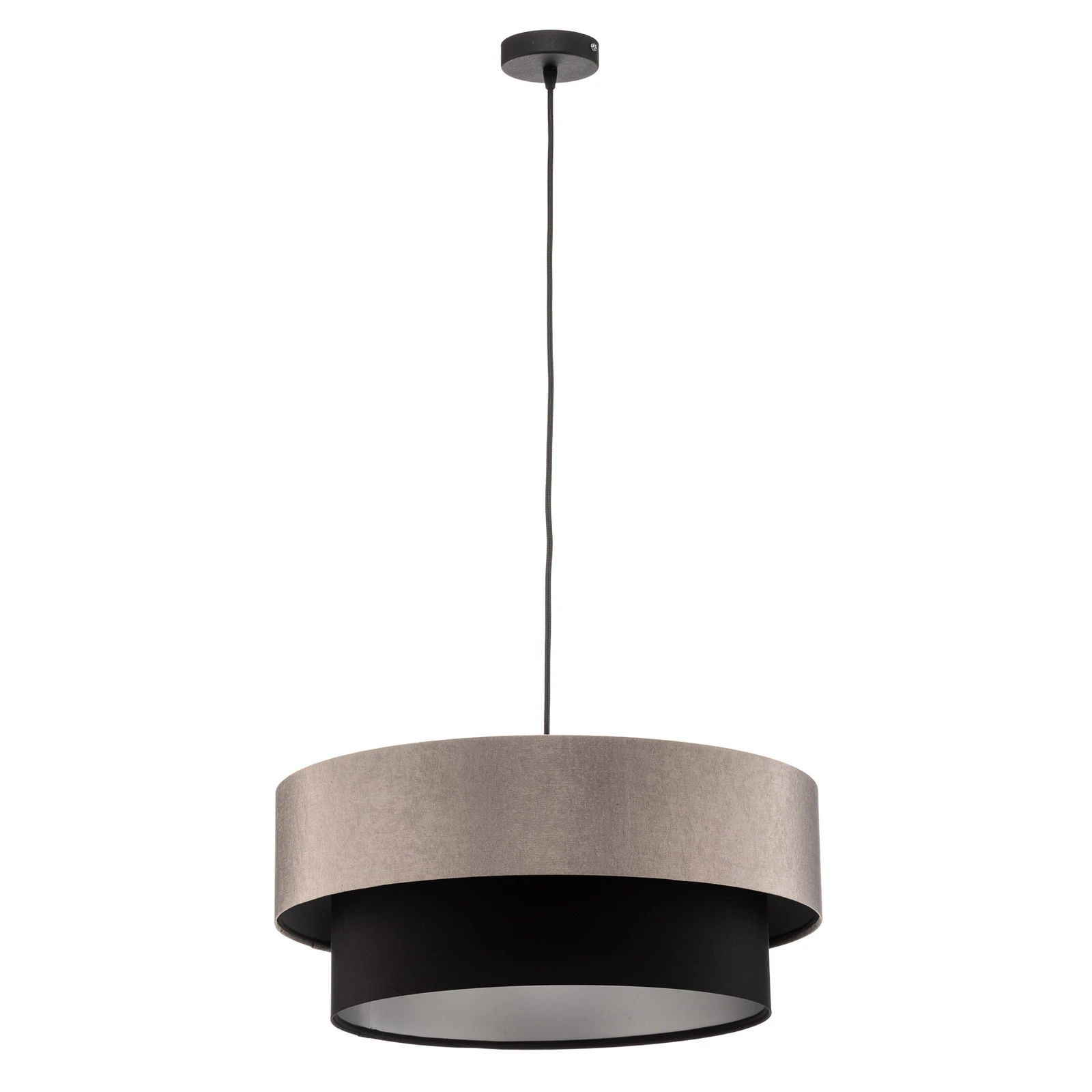 Hanglamp Dorina, zilver/zwart Ø 50 cm