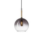 Ideal Lux Empire Sfera pendant light, clear/smoke grey glass