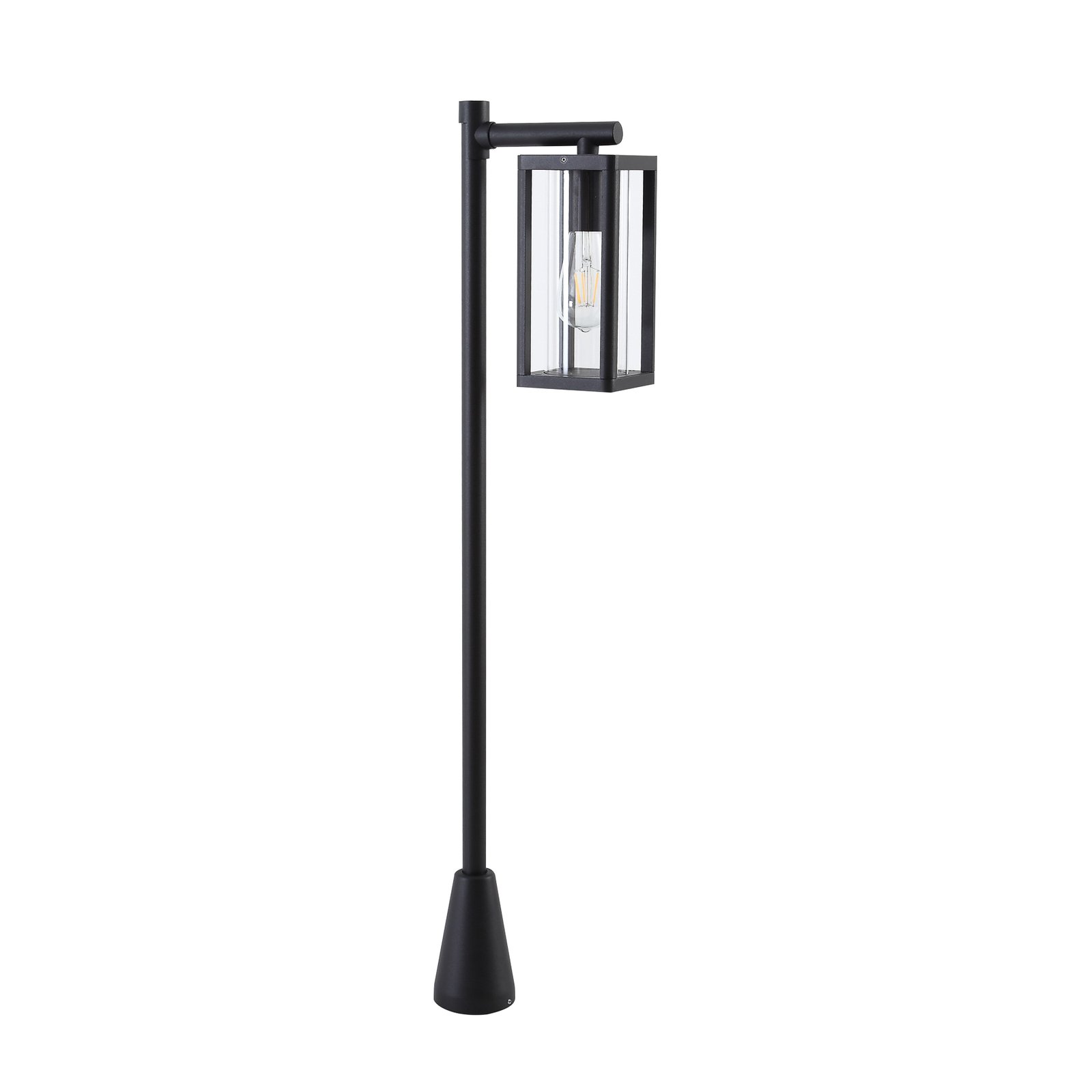 Lucande Siveta stibelysning, 100 cm, 1-lys, sort, aluminium