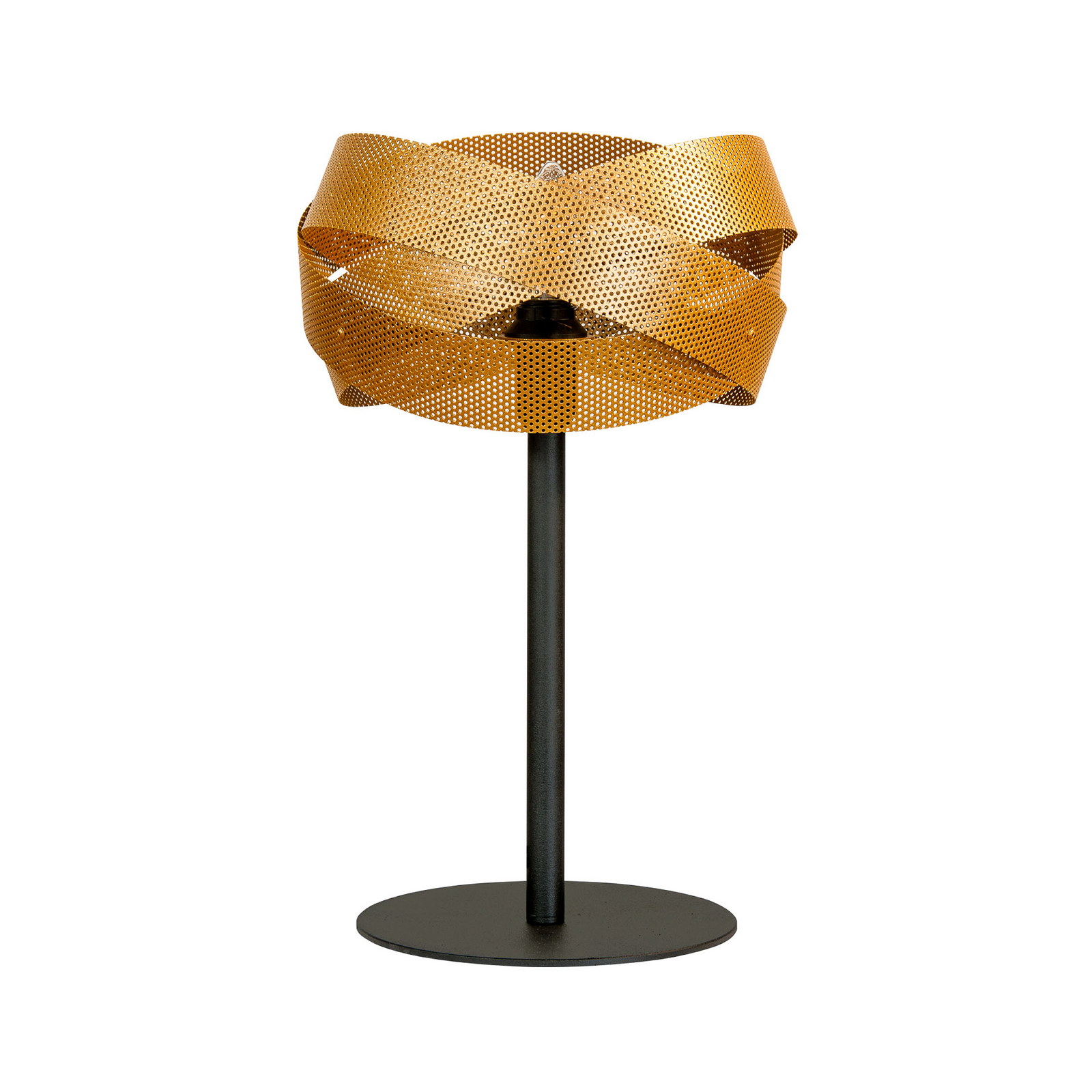 Tafellamp Tornado, zwart/goud, metaal, Ø 26 cm, E14