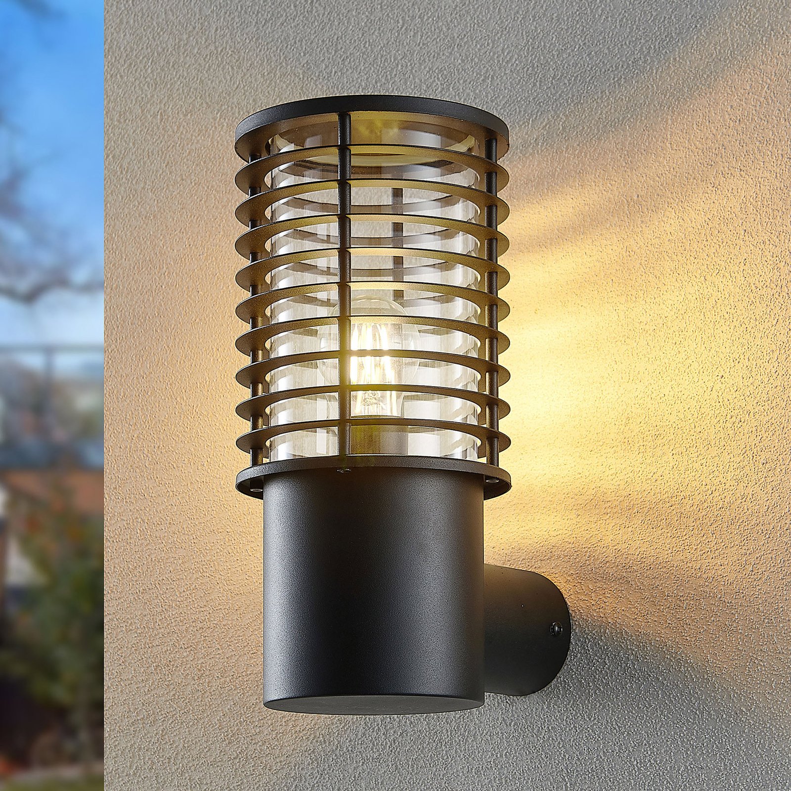 Lindby Liddi outdoor wall light, cylindrical